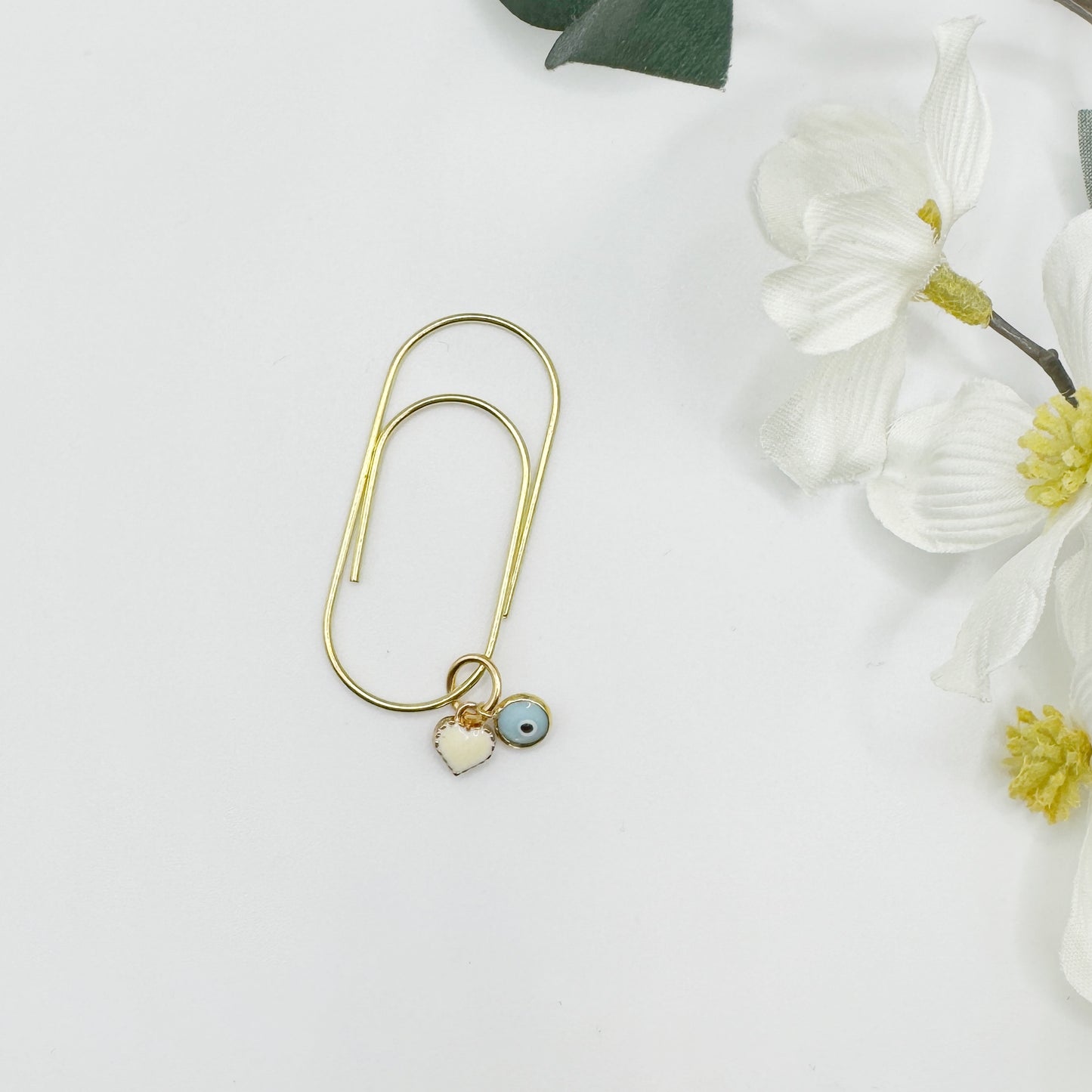 Mini Light Blue Evil Eye With Heart Charmed Bookmark