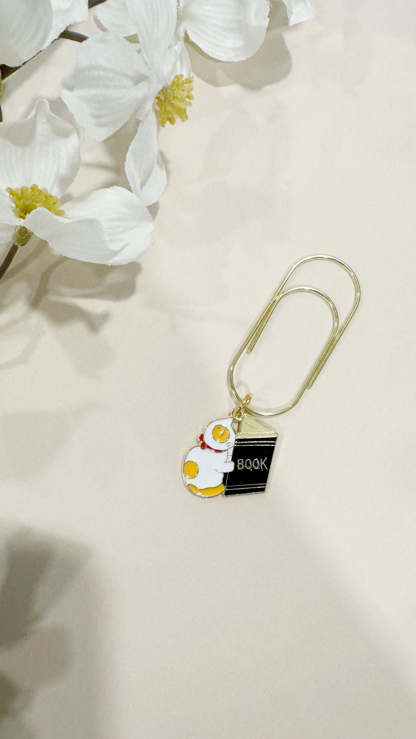 Reading Cat Charm Bookmark