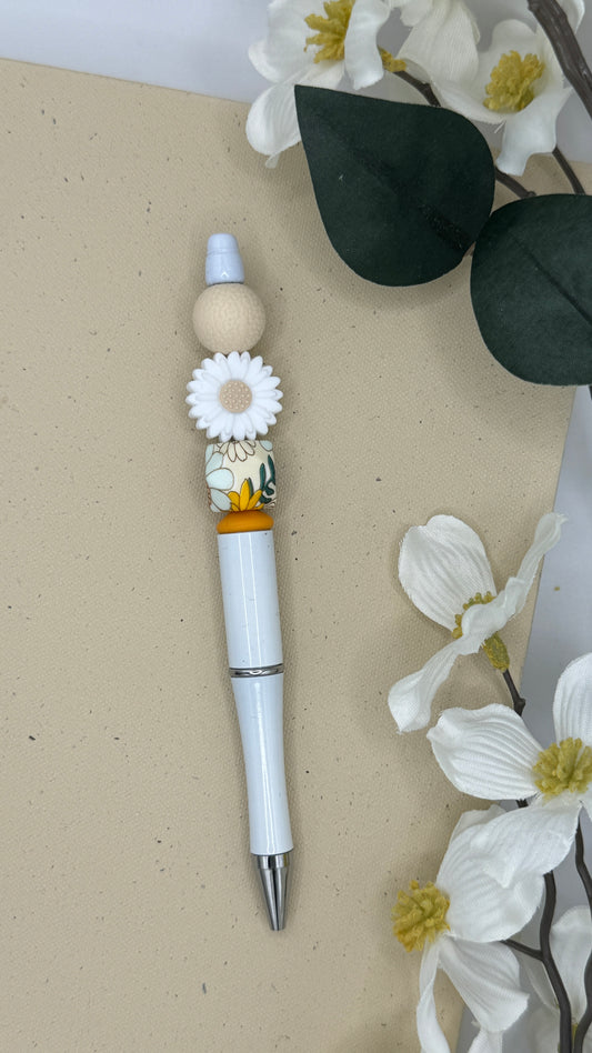 White Daisy Pen