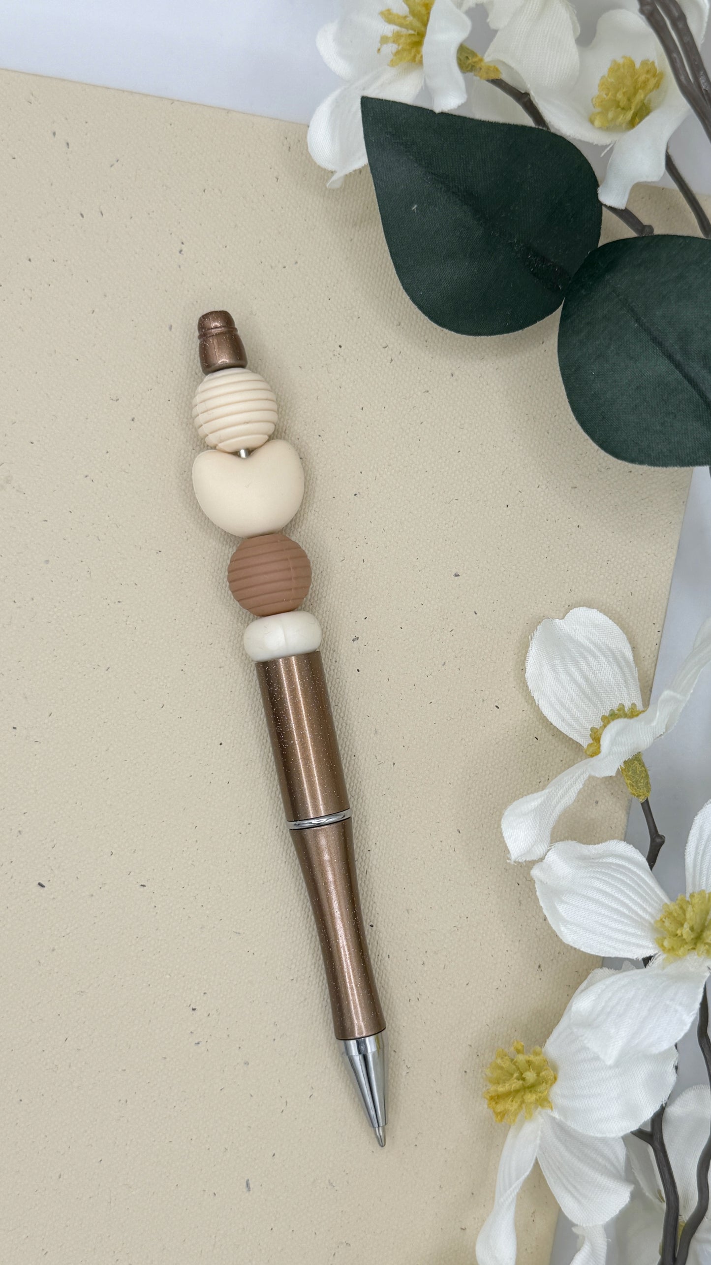 Beige Heart Pen