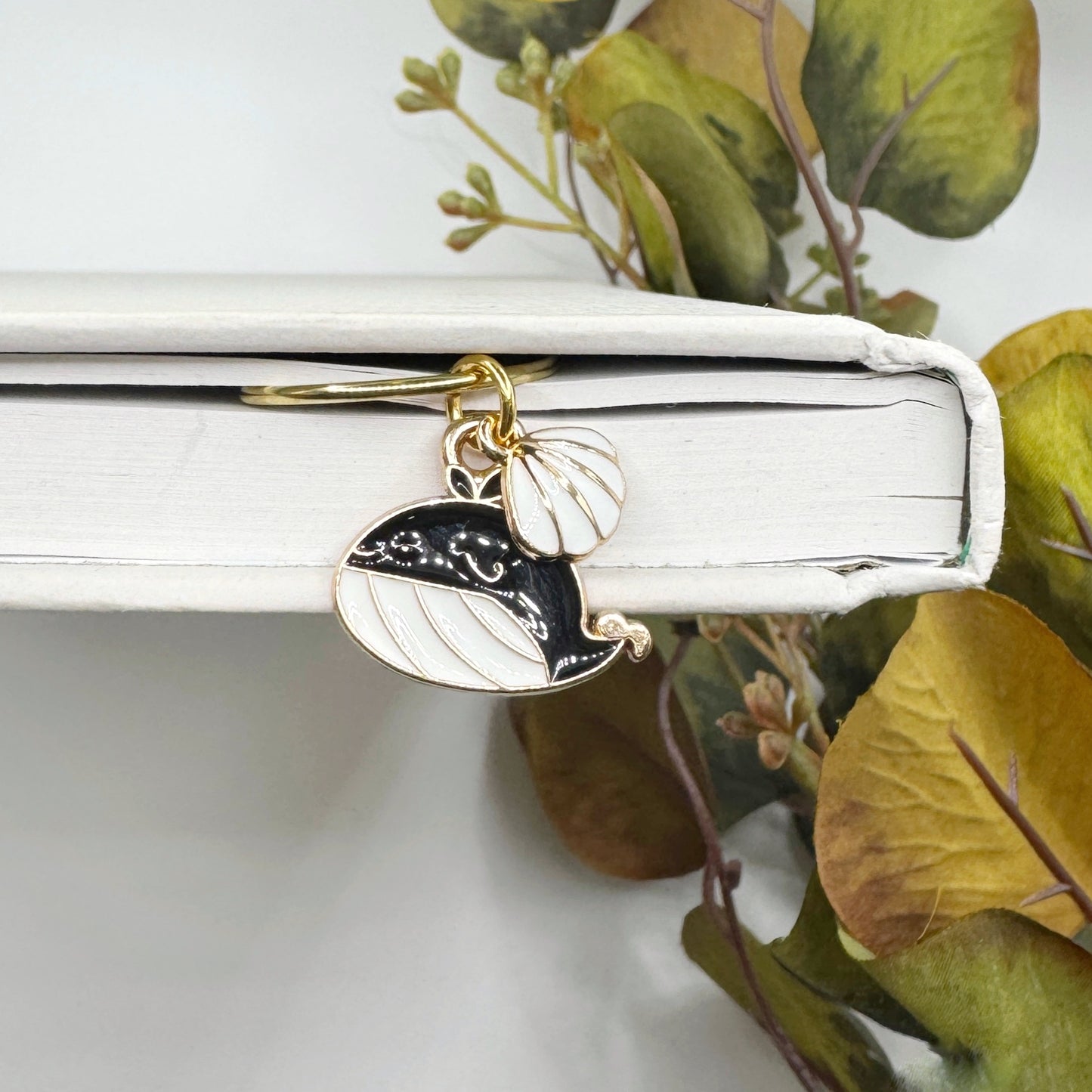 Whale SeaShell Charmed Bookmark
