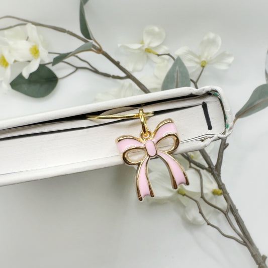 Pink Ribbon Charm Bookmark