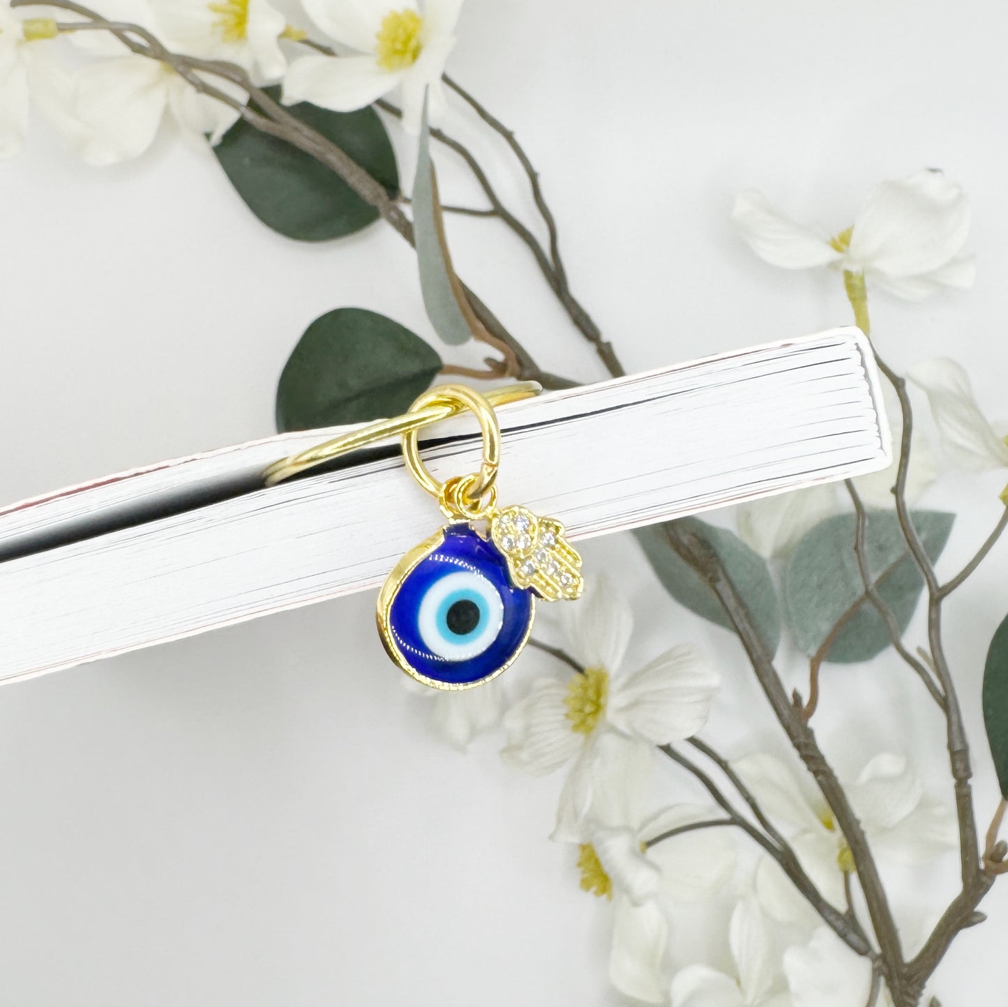 Evil Eye With Hamsa Hand Charmed Bookmark